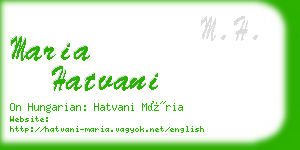 maria hatvani business card